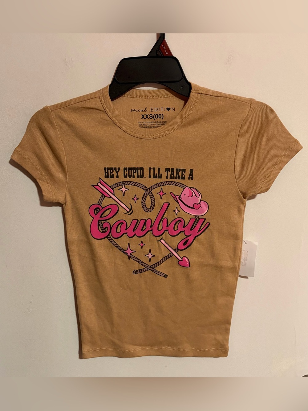 NWT Social Edition “Hey Cupid” Cowboy Graphic T-Shirt